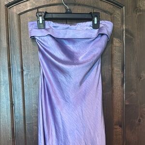 Amazon Purple Strapless Midi Pencil Dress